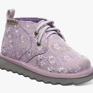 Bearpaw Skye Chukka Boots in Lilac Embroidered Floral Girls Sz 12